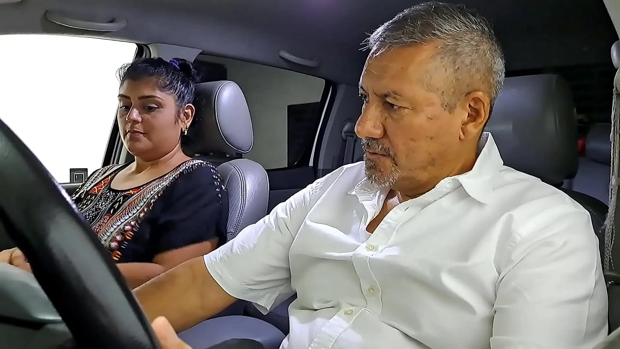Aly gives him a salivary blowjob in the car she s the best at sucking cock