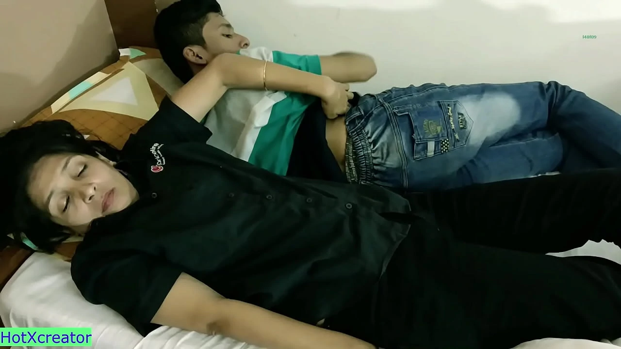Bed Sharing with Stepbrother Amazing Hot Sex with Hindi Audio