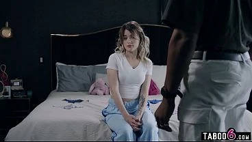 Black stepdad spanks teen stepdaughter ass for being a slut