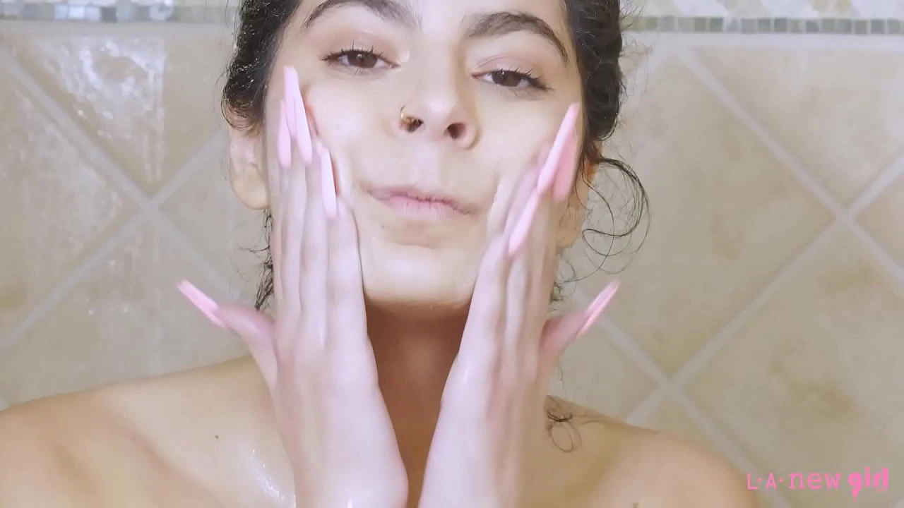 Brunette Beauty s Enchanting Shower Display