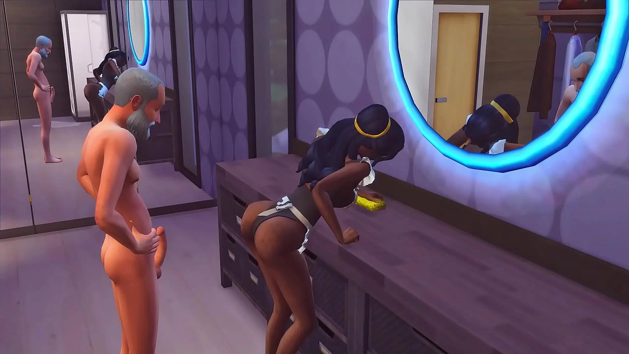 Elderly man eating hot maid The sims hentai