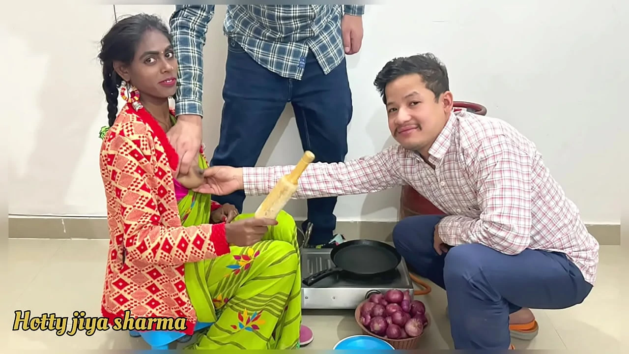 First time sex with bhabhi in kitchen with two dever s threesome sex