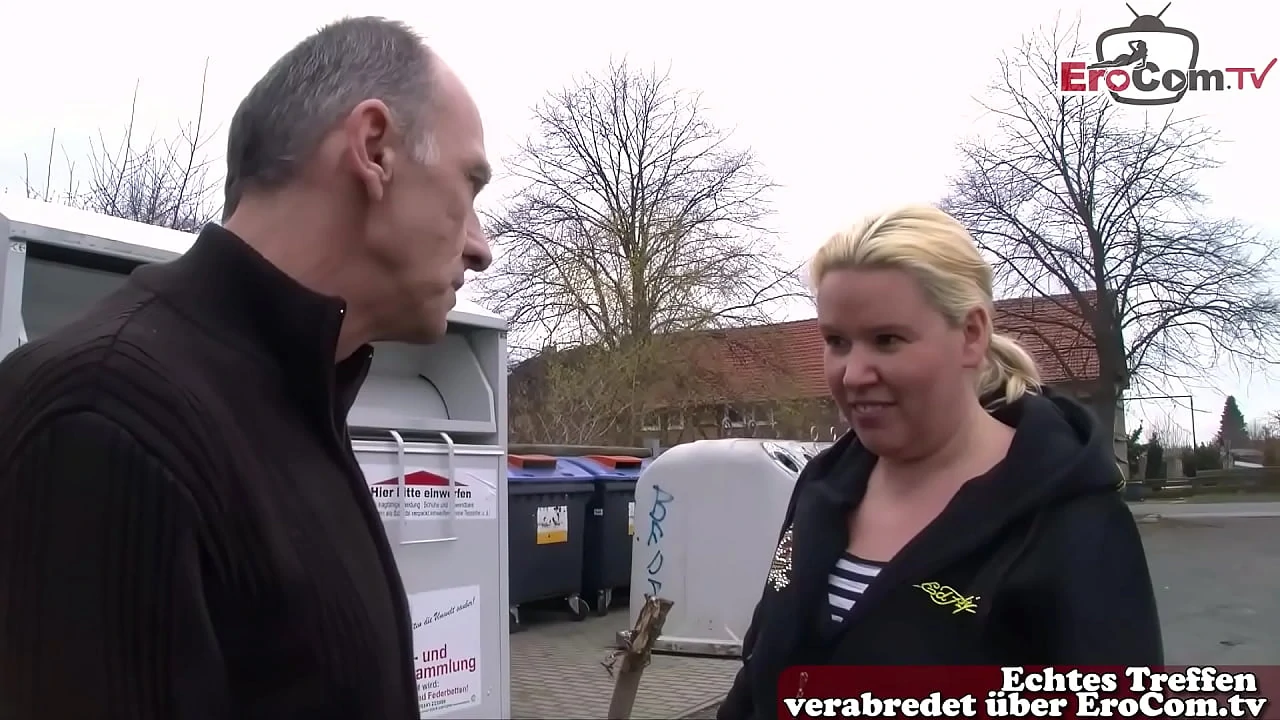 Horny German grandpa asks housewife on the street for sex