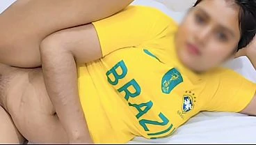 indian bangla Step sister fucking while betting on a football game