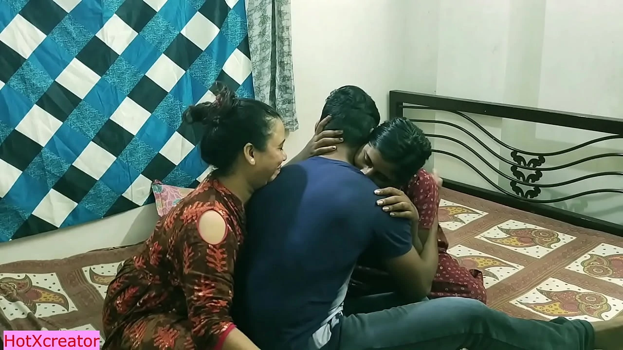Indian shared her boyfriend with milf hot bhabhi Hot threesome sex with dirty audio