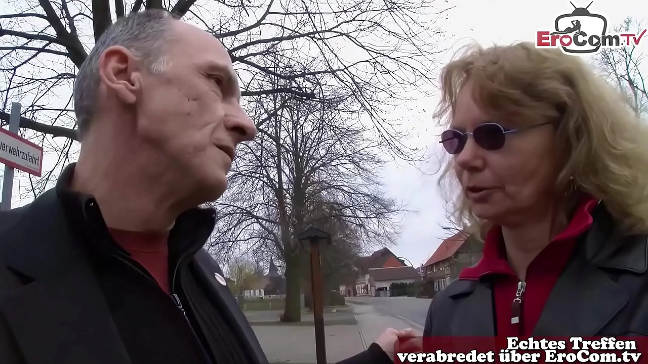 Mature German housewife persuaded to have sex on the street