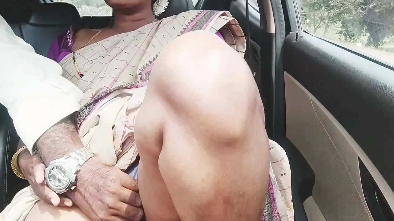 Saree big boobs Indian aunty with son in law long drive for fucking Telugu dirty talks