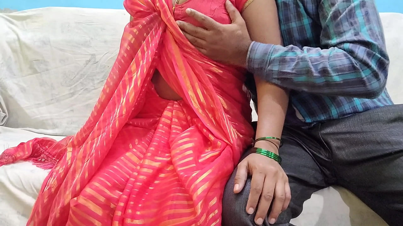 Seeing the step sister wearing a pink saree he could not stand it and after that the step brother took the step sister very well