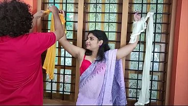 Stepsister Saree Removal and Hand Tied Blindfolded Bra Romance Hot BDSM Love