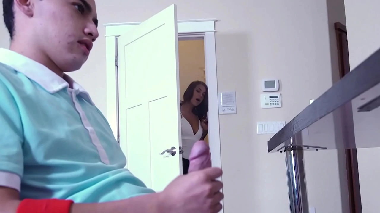 Teen Step Sister Evelin Stone Catches Juan El Caballo Loco Jerking Off