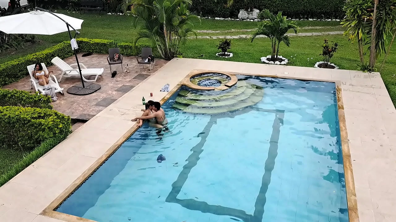 The party ends with a fuck in the pool