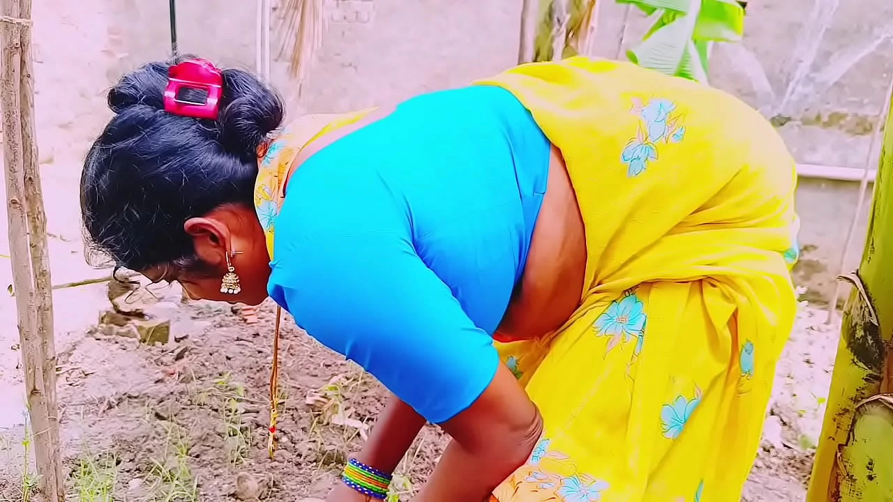 Villege outdoor Beautiful Big boobs village maid fucking with land owner Telugu dirty talks